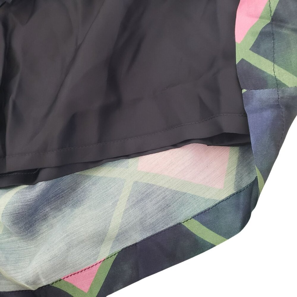 NEW Ahluwalia Side Cutout Ruched Satin Mini Skirt Pink Green Forest Fairy - Picture 11 of 13